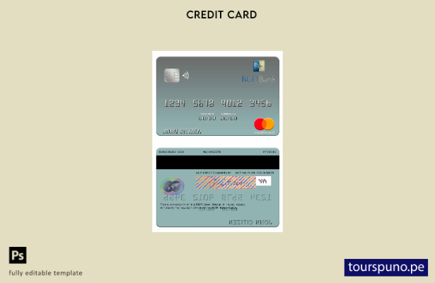 lista para imprimir plantilla de tarjeta mastercard de Gabón BGFI Bank